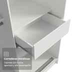 Clóset Tokio 2 Puertas Corredizas 2 Cajones Blanco/Marrón 218 cm x 109 cm x 54 cm