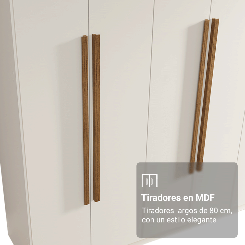 Closet Venus 8 Puertas 4 Cajones 2 Barrales Blanco