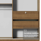 Closet Max 2 Puertas Corredizas 2 Cajones Marrón 183 cm x 119 cm x 54 cm