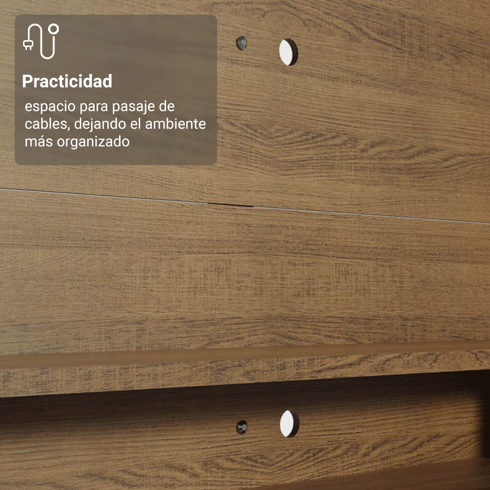 Centro de Entretenimiento Panel para TV Alfa Hasta 60 Pulgadas Marrón