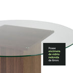 Mesa de Comedor con Encimera Redonda de Cristal