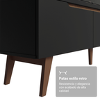 Centro de Entretenimiento Mesa para TV Reims Hasta 75 Pulgadas Negro