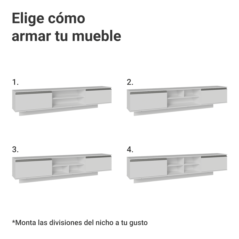 Centro Entretenimiento para TV Suspenso Glamy Hasta 80 Plgds