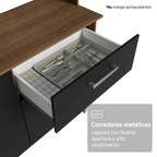Mueble de Cocina Compacta Aura 2.00 Metros MarrónNegro