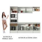 Cocina Integral Topazio 2.40 m con Encimera Blanco/Marrón