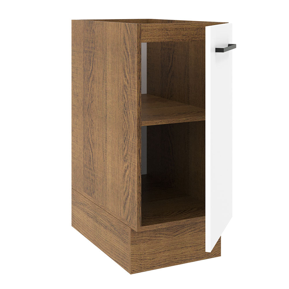 Mueble de Cocina Bajo Agata 1 Puerta 35 cm x 60 cm sin Encimera Marrón/Blanco