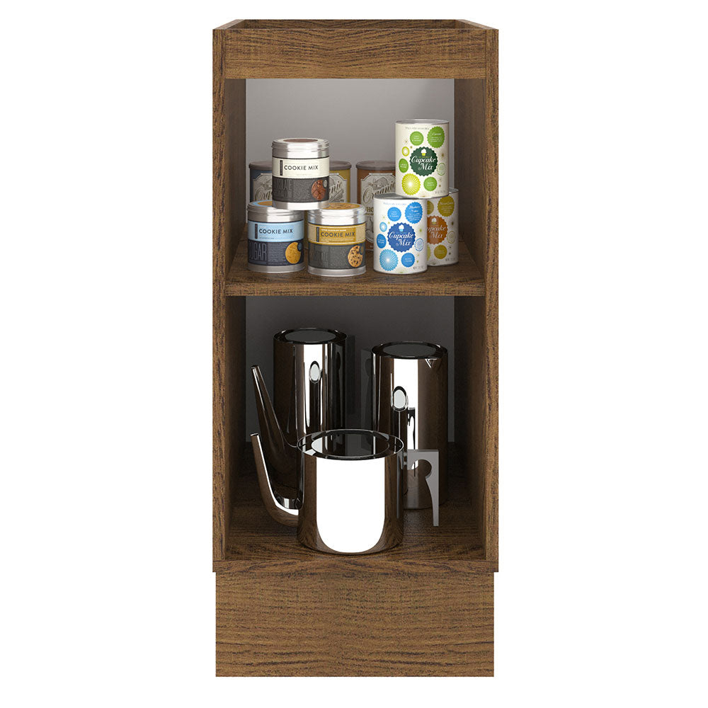 Mueble de Cocina Bajo Agata 1 Puerta 35 cm x 60 cm sin Encimera Marrón/Crema
