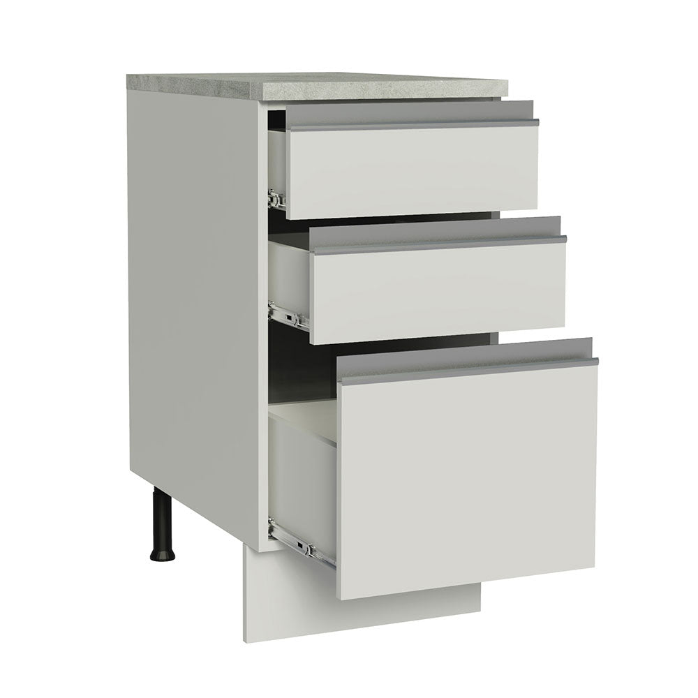Mueble de Cocina Bajo Glamy 3 Cajones 40 cm x 60 cm con Encimera Blanco