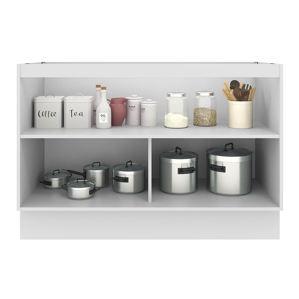 Mueble de Cocina Bajo Agata 1.20 m 2 Puertas Blanco/Crema