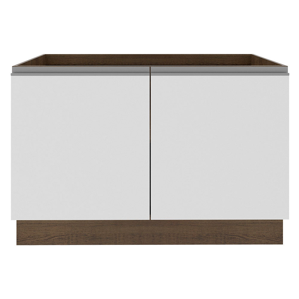 Mueble de Cocina Bajo Glamy 1.20 Metros 2 Puertas Marrón/Blanco