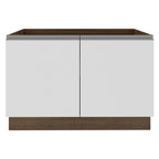 Mueble de Cocina Bajo Glamy 1.20 Metros 2 Puertas Marrón/Blanco