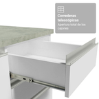 Mueble de Cocina Bajo Glamy 1.50 m 2 Puertas 2 Cajones con Encimera Blanco