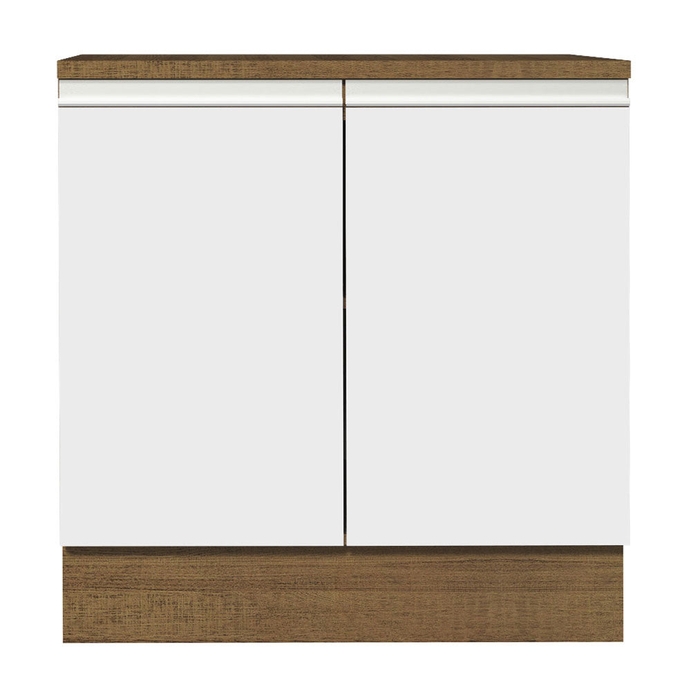 Mueble de Cocina Bajo Glamy 80 cm 2 Puertas Marrón/Blanco
