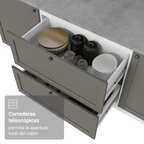 Mueble de Cocina Bajo Vik 80 cm 2 Cajones Blanco/Gris