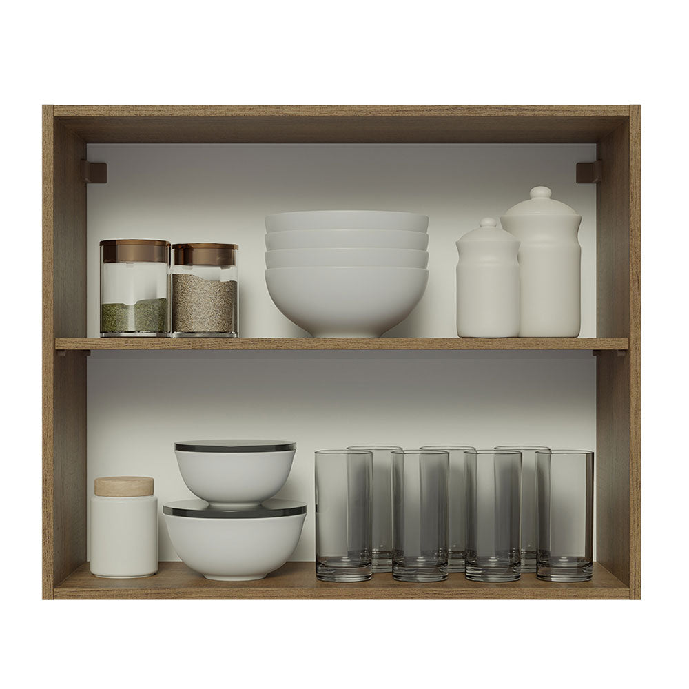 Mueble de Cocina Superior Glamy 80 cm 2 Puertas Marrón/Blanco