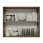 Mueble de Cocina Superior Glamy 80 cm 2 Puertas Marrón/Blanco