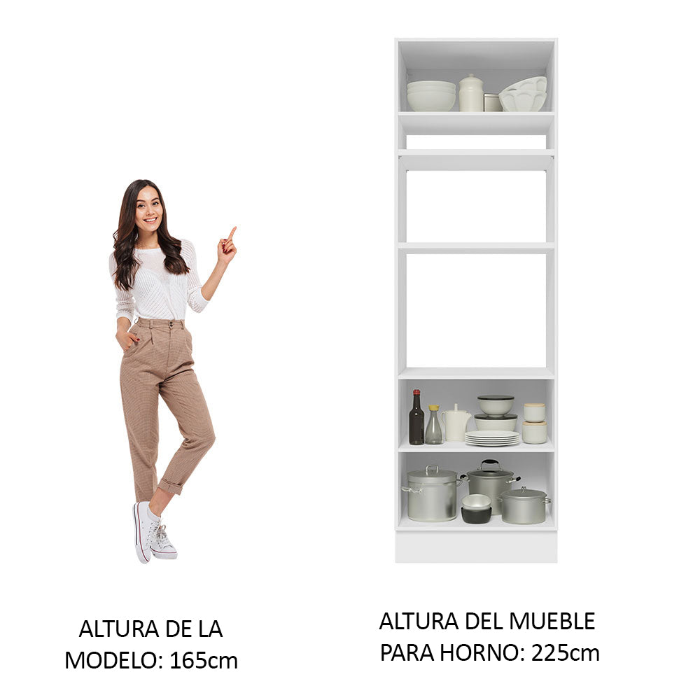 Mueble de Cocina para Hornos Glamy 70 cm Blanco/Marrón