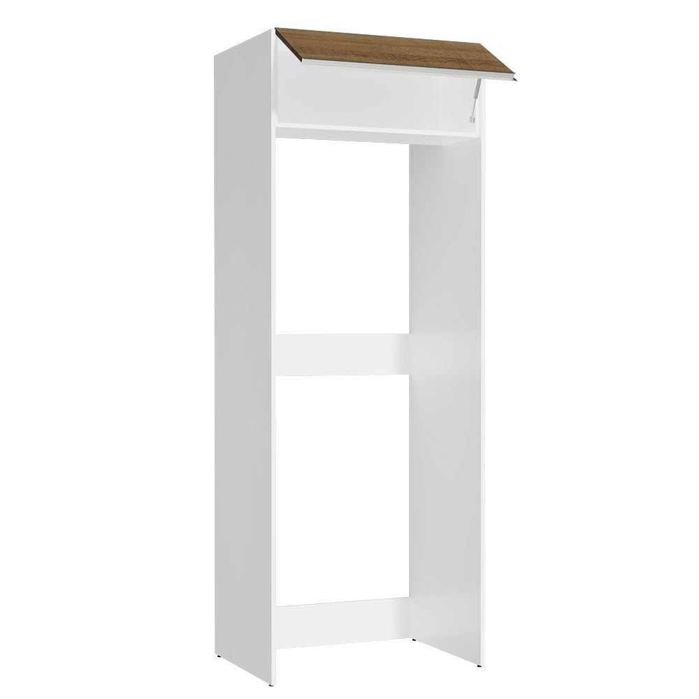 Mueble de Cocina para Nevera Glamy 1 Puerta Abatible Blanco/Marrón