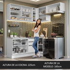 Cocina Integral de Esquina Glamy 3.50 m Blanco 06