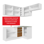 Cocina Integral de Esquina Glamy 3.50 m Blanco/Marrón 07