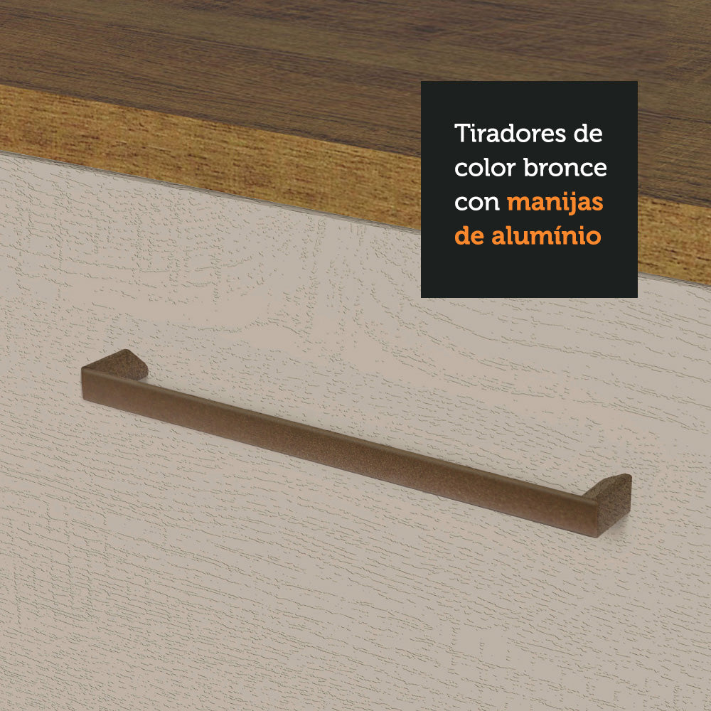 Cocina Integral Agata 2.60 m Marrón/Crema 02