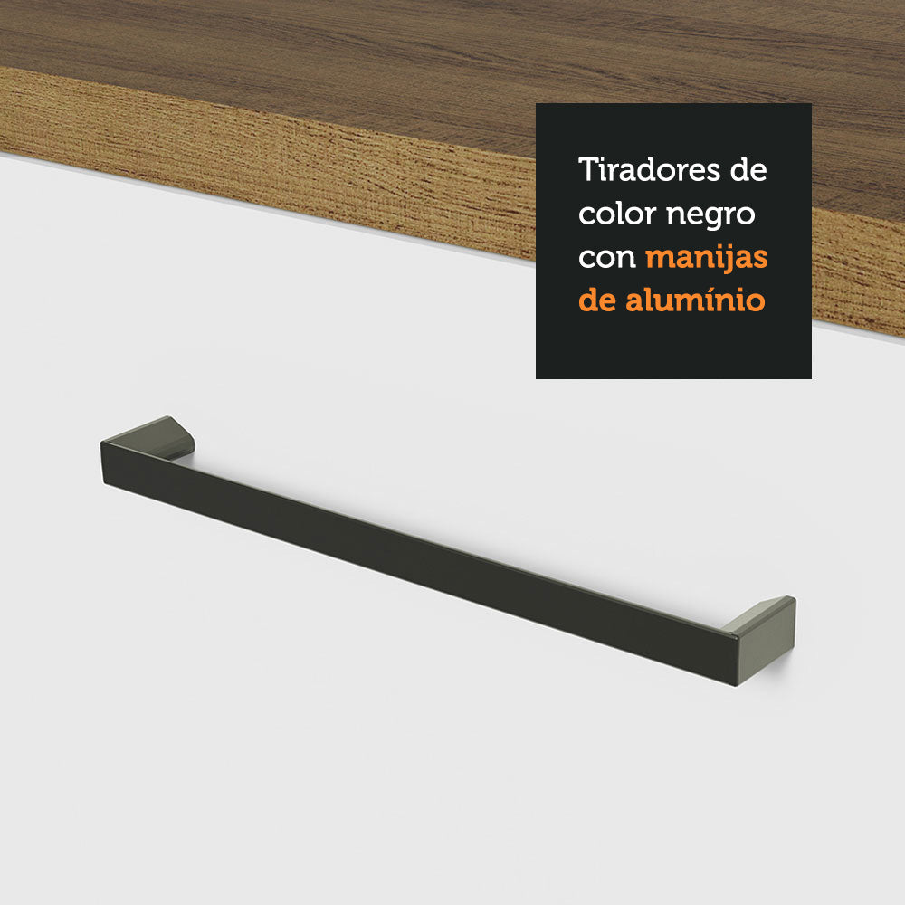 Cocina Integral Agata 3.50 Metros Marrón/Blanco 01