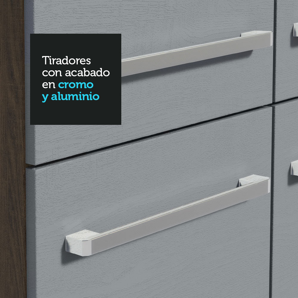 Cocina Integral Emilly 2.90 Metros Marrón/Gris 01