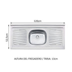 Cocina Integral de Esquina Glamy 3.50 m con Mesón de Acero Blanco/Marrón 02