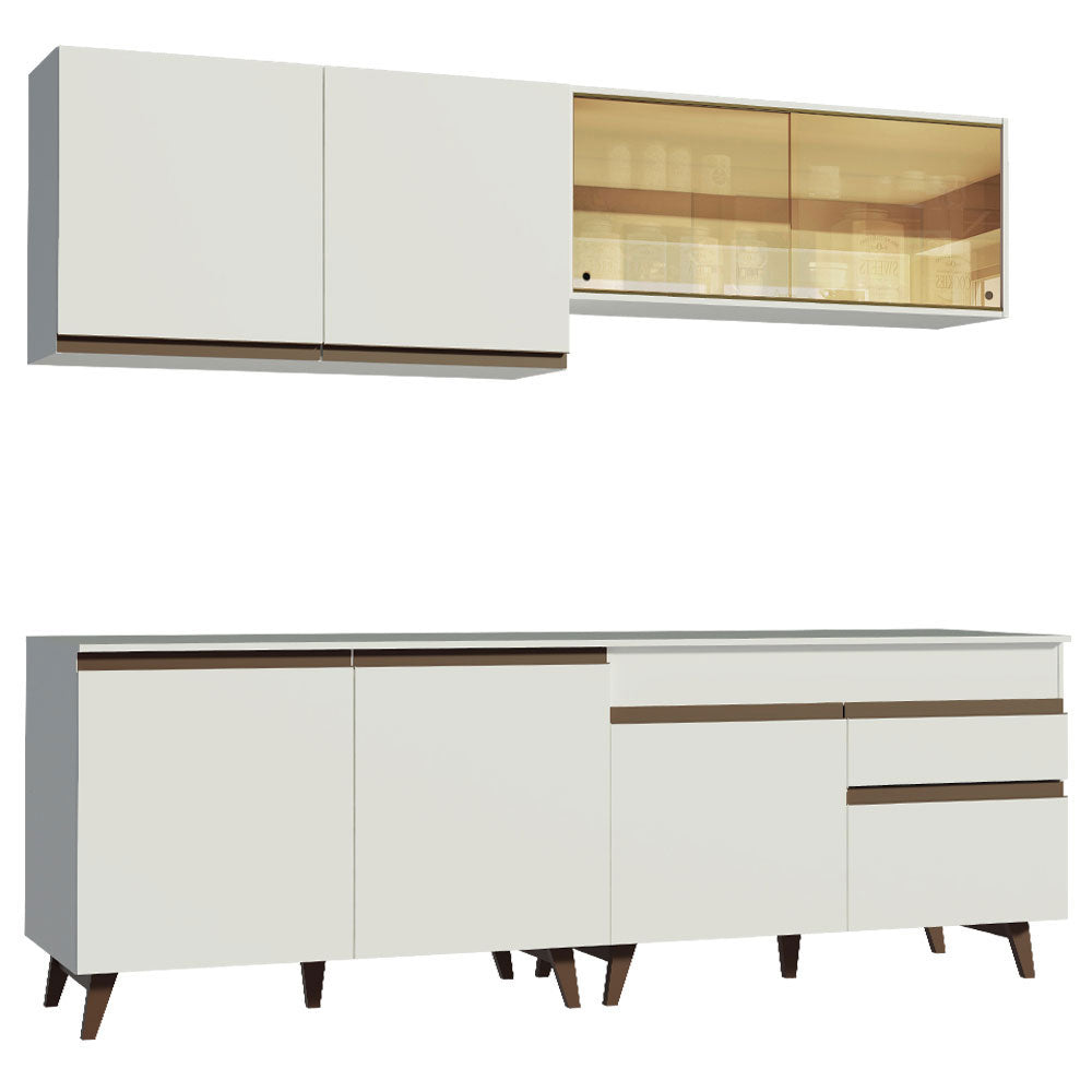 Cocina Integral Reims 2.40 m con Encimera Blanco 01