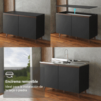 Cocina Integral Reims 3.10 m con Encimera Negro/Marrón 01