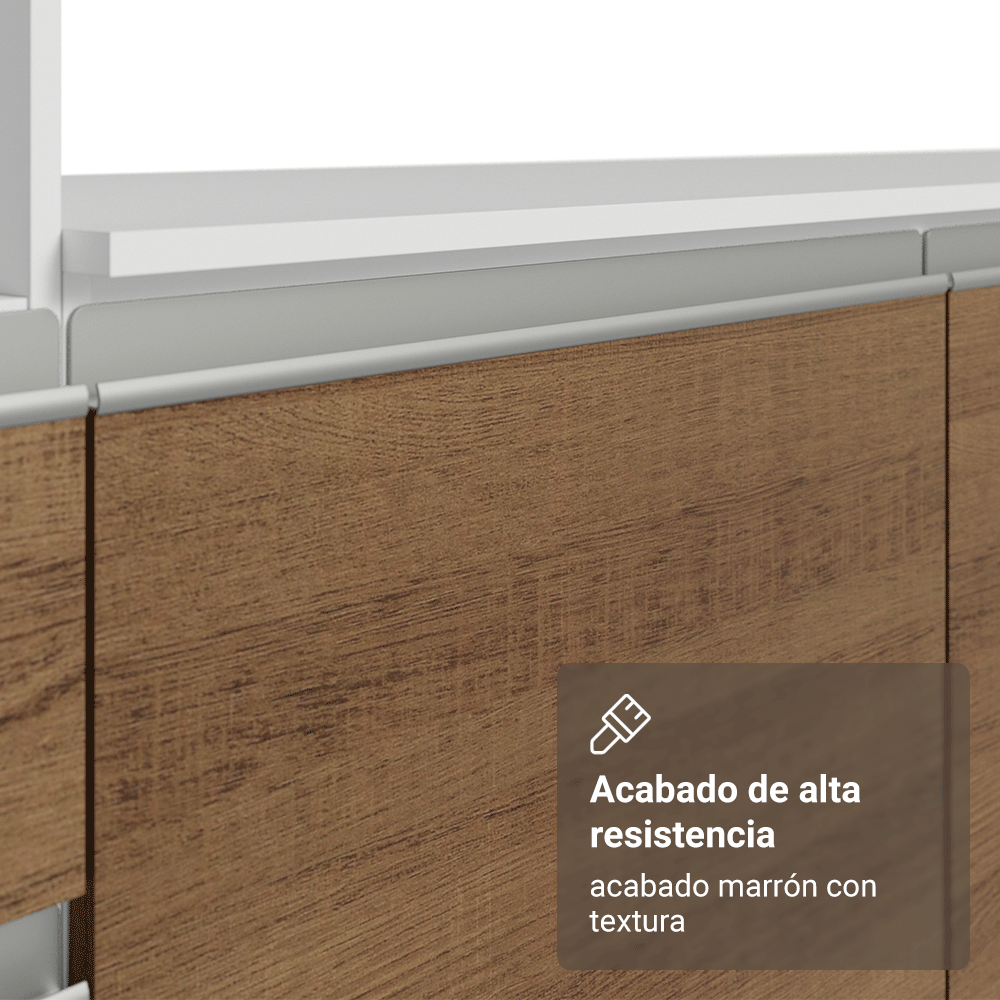 Cocina Integral Diamante 2.40 m con Encimera Blanco/Marrón 06