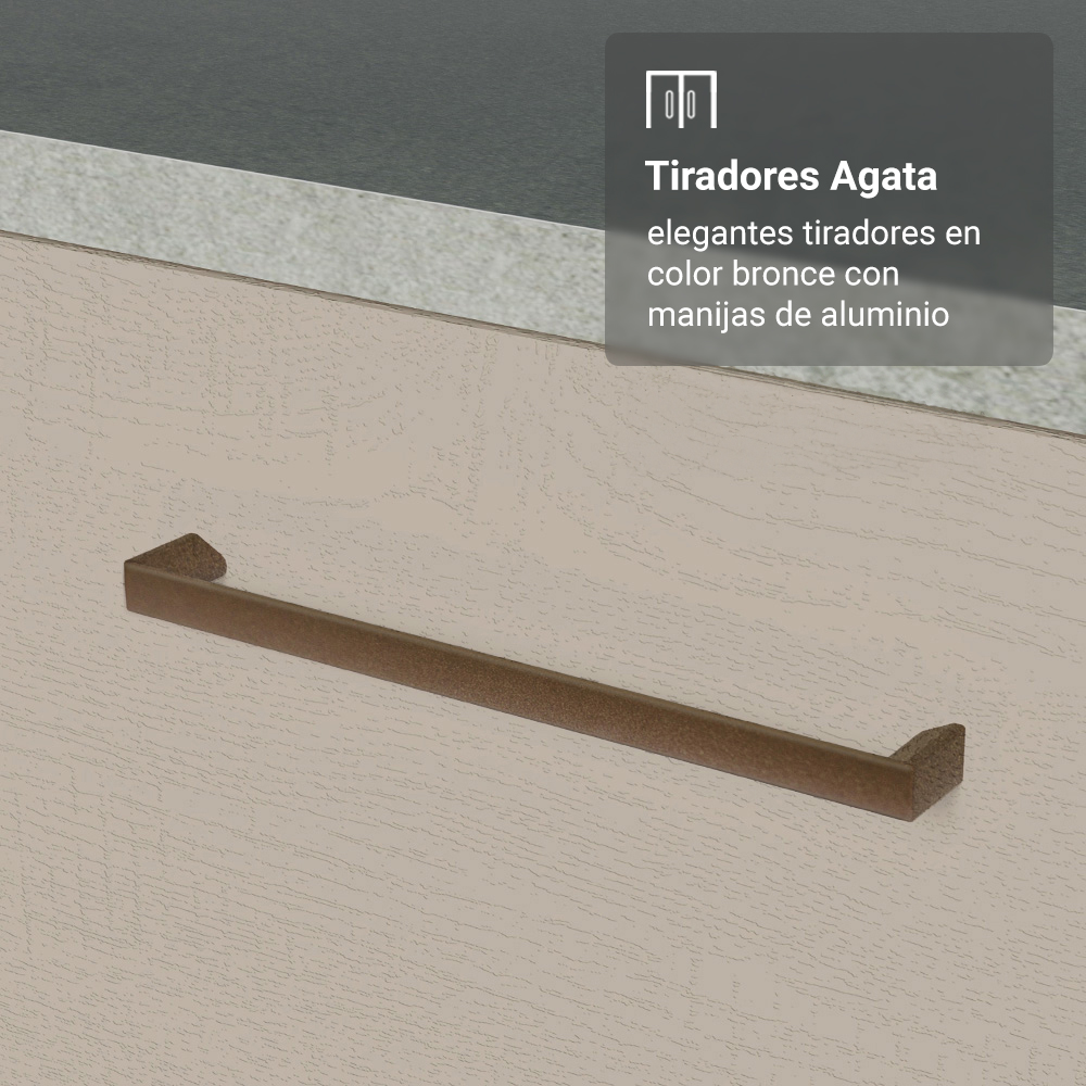 Conjunto de Mueble para Baño Agata 1.20 m 3 Puertas 3 Cajones Blanco/Crema