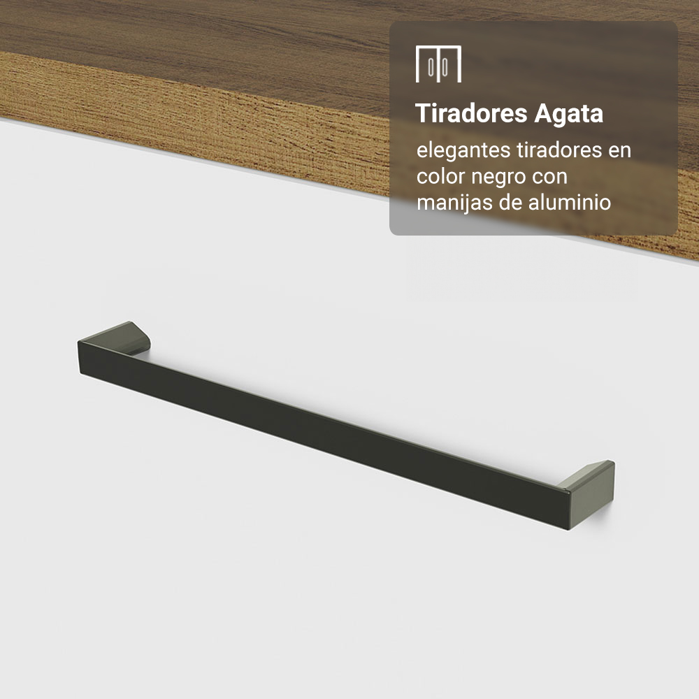 Conjunto de Mueble para Baño Agata 1.20 m 3 Puertas 3 Cajones Marrón/Blanco