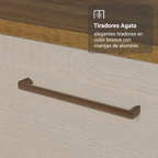 Conjunto de Mueble para Baño Agata 1.20 m 3 Puertas 3 Cajones Marrón/Crema