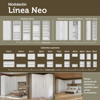 Mueble para Dormitorio Madesa Neo con 4 nichos abiertos 20 cm Blanco