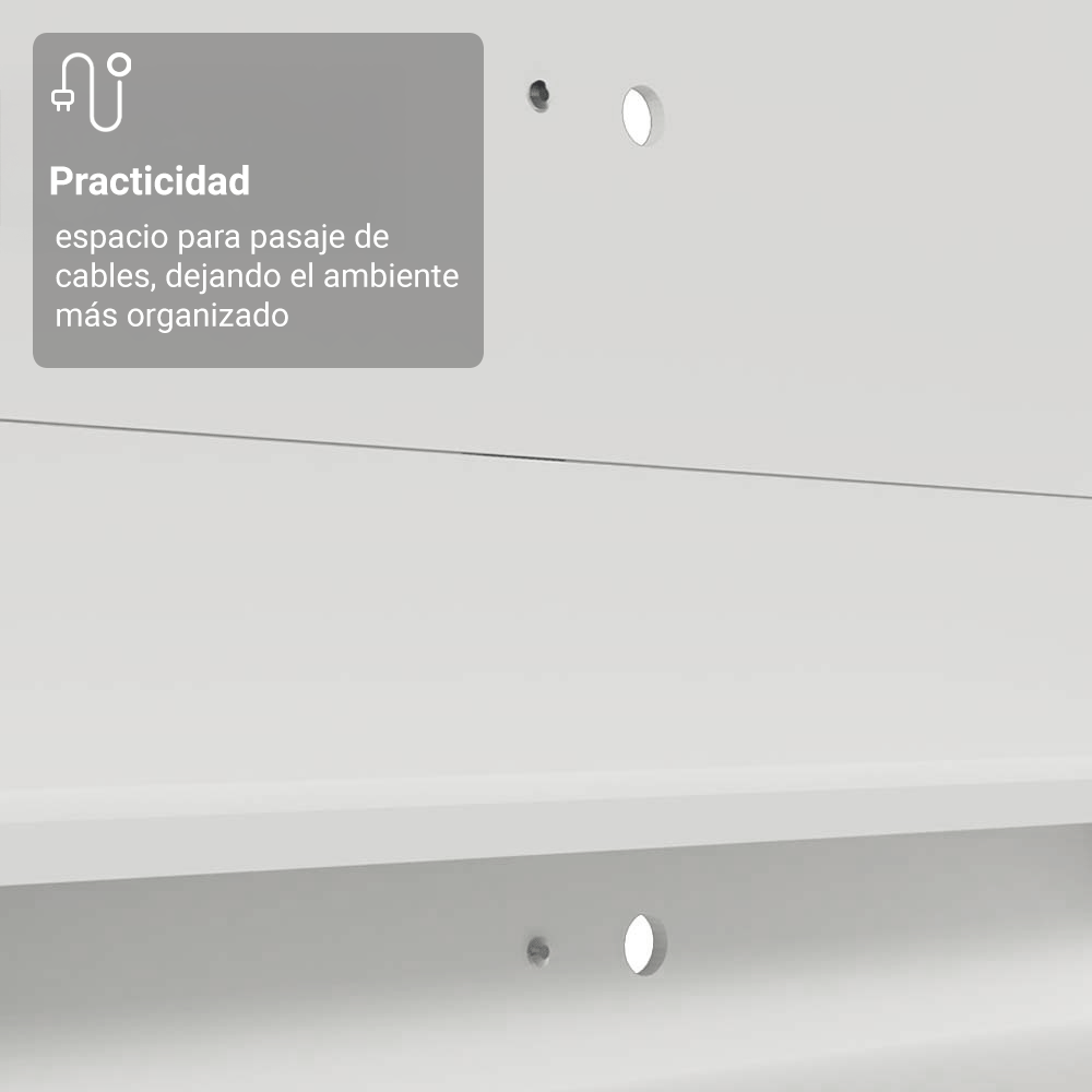 Centro de Entretenimiento para TV Metz Mesa y Panel Hasta 60 Pulgadas Blanco