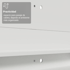 Centro de Entretenimiento para TV Metz Mesa y Panel Hasta 60 Pulgadas Blanco