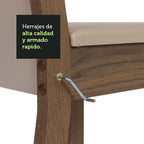 Juego de Comedor Dallas con 4 Sillas Encimera Cuadrada de Cristal Marrón/Crema/Beige