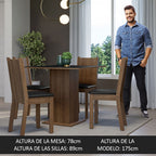 Juego de Comedor Samara con 4 Sillas Marrón/Negro