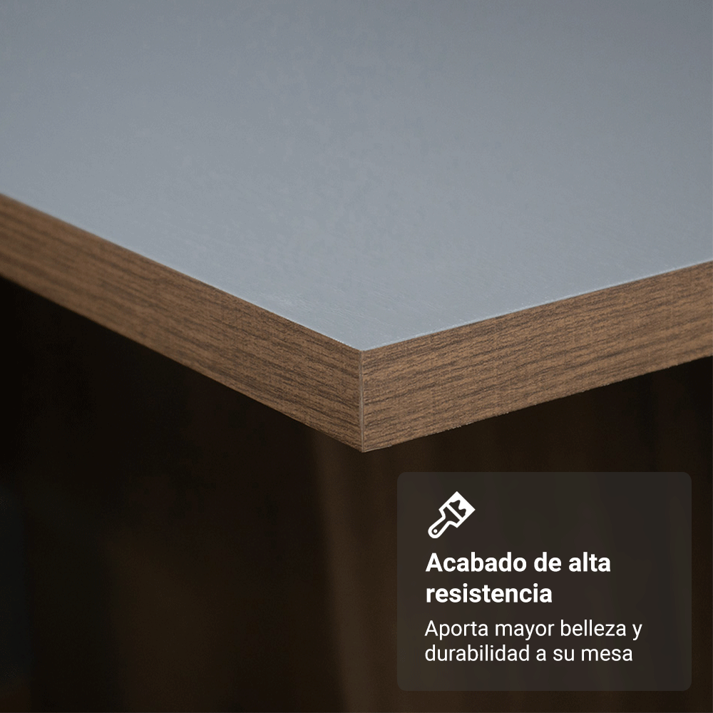 Juego de Comedor Aspen con 4 Sillas Marrón/Gris/Plateado