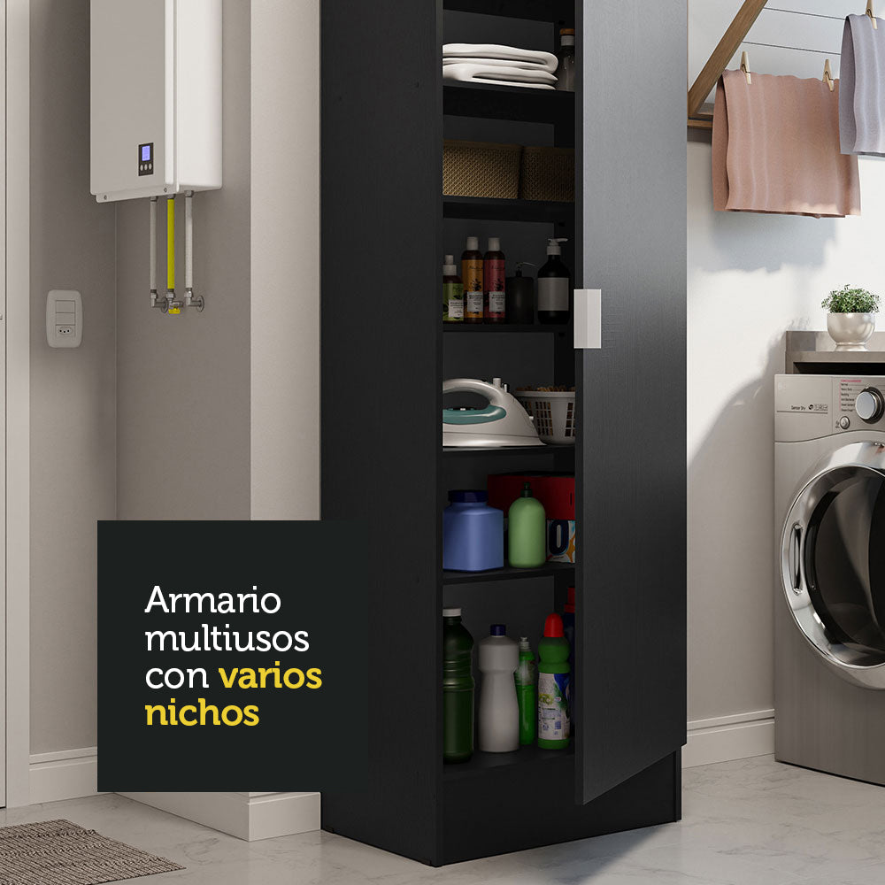 Armario Multiuso 1 Puerta 60 cm Negro