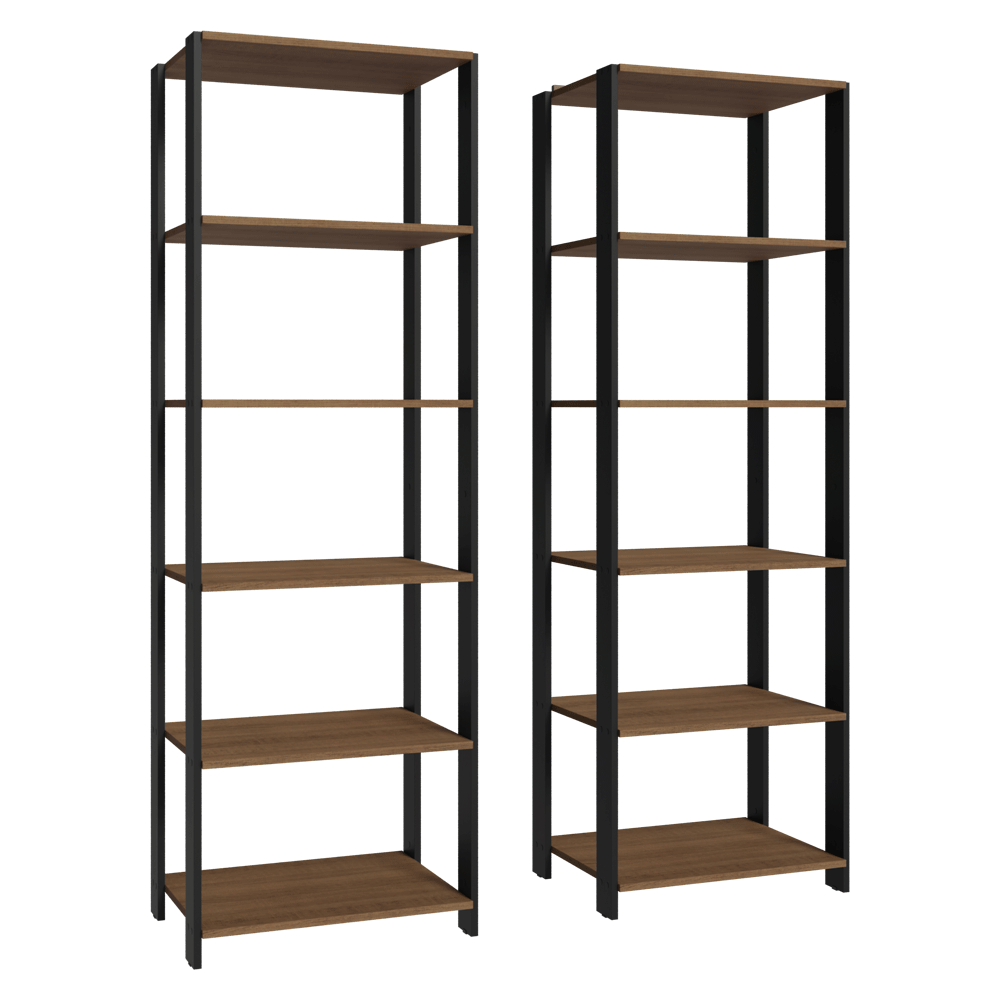 Armario Estante Organizador Multiuso Madesa con 10 Niveles 118 cm Marrón/Negro