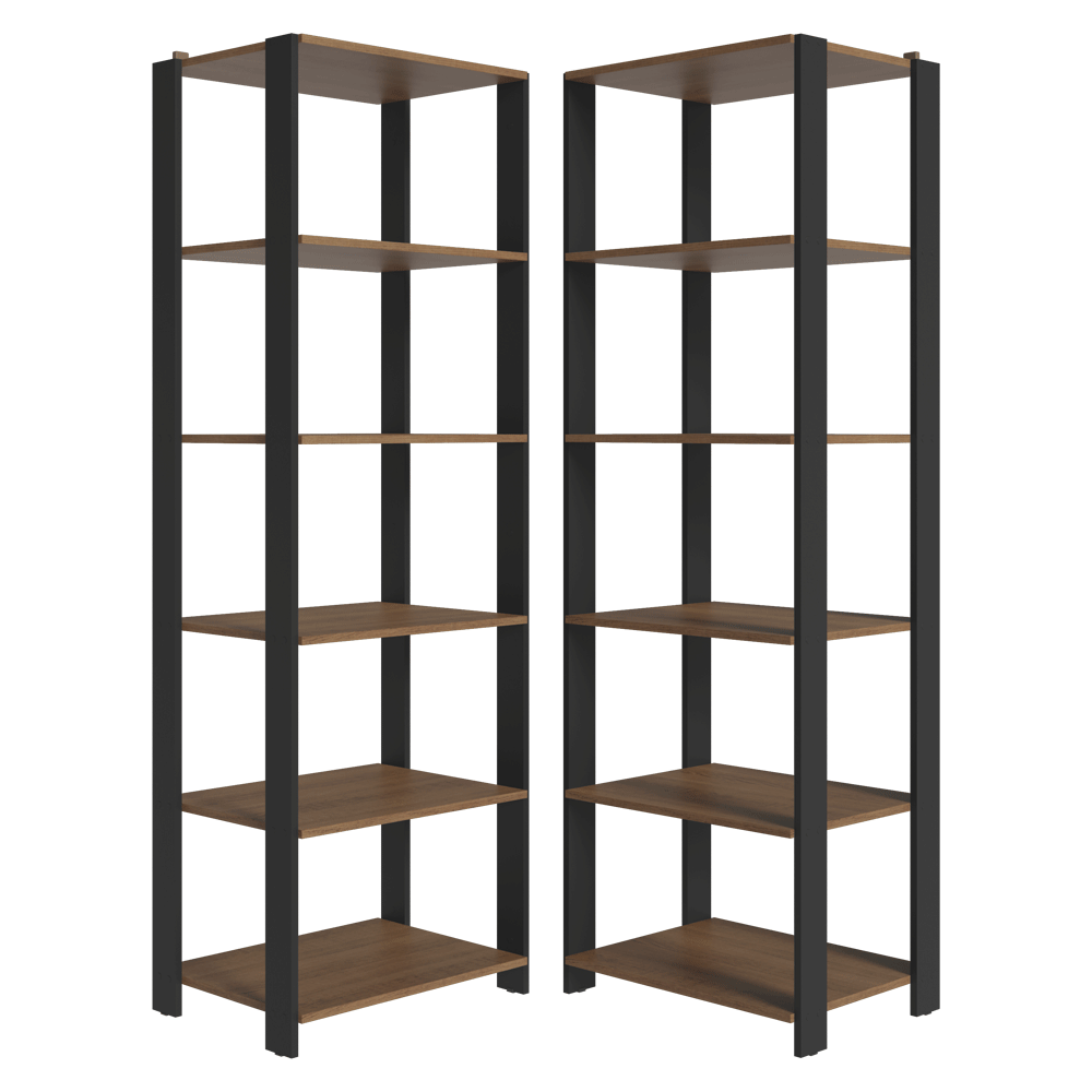 Armario Estante Organizador Multiuso de Esquina Madesa con 10 Niveles 118 cm Marrón/Negro