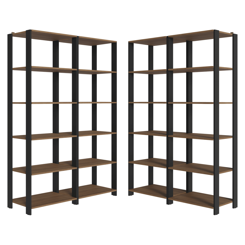 Estante Organizador Multiuso Madesa de 20 Repisas 236 cm Marrón/Negro