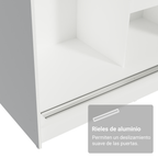 Clóset Tokio 2 Puertas Corredizas con Espejos Blanco/Marrón 218 cm x 109 cm x 54 cm