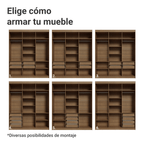 Closet Venus 6 Puertas 4 Cajones 2 Espejos MarrónCrema