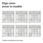 Closet Venus 8 Puertas 4 Cajones 2 Espejos BlancoNegro