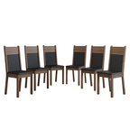 Kit con 6 Sillas de Comedor 4280 MarrónNegro