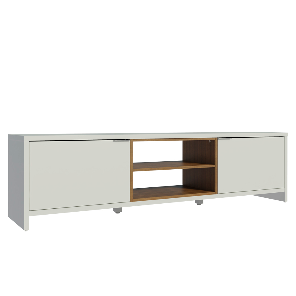 Centro de Entretenimiento Mesa para TV Linz Hasta 80 Pulgadas Blanco/Marrón
