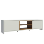 Centro de Entretenimiento Mesa para TV Linz Hasta 80 Pulgadas Blanco/Marrón